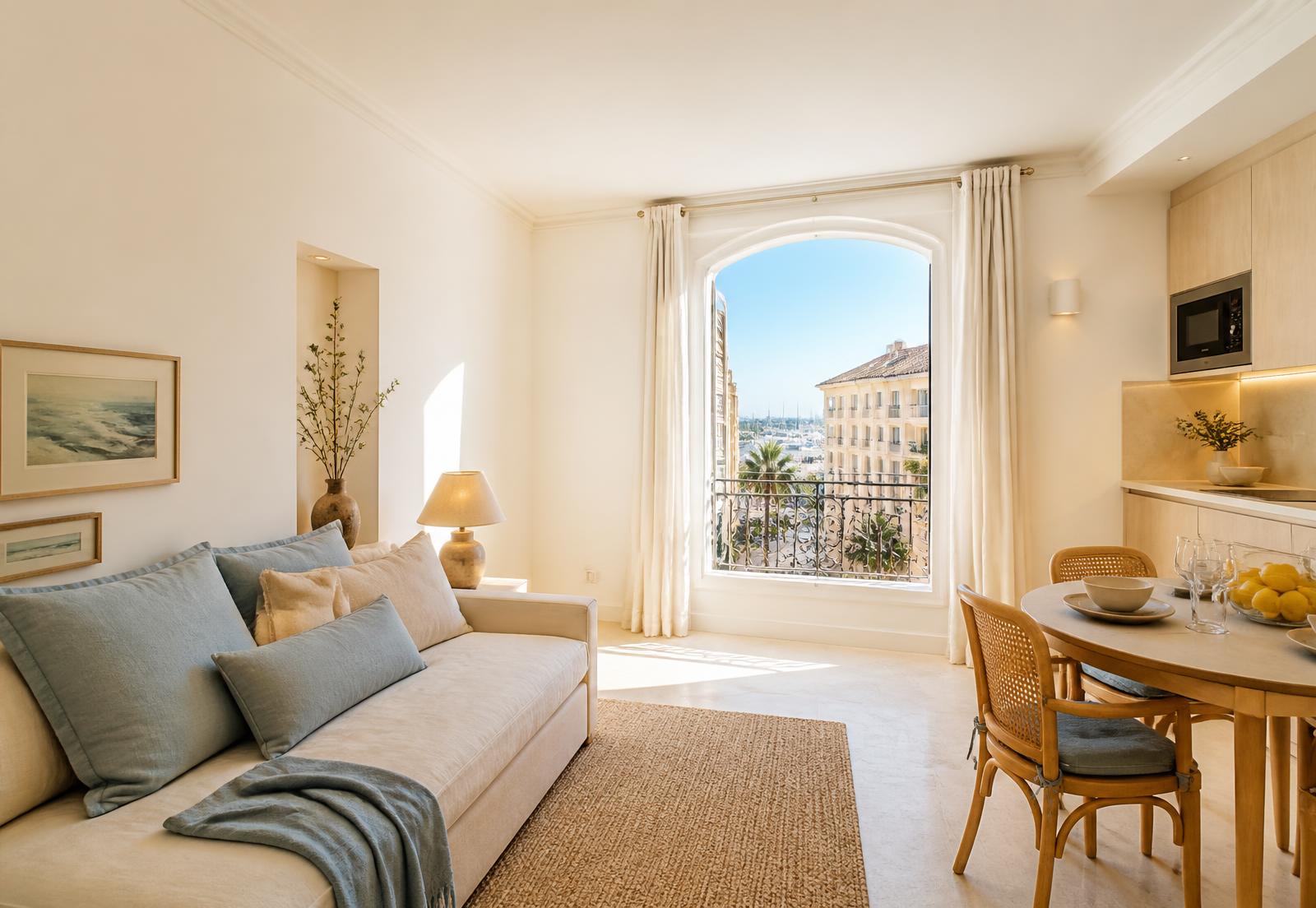 Balcon du studio Relax in Cannes avec aperçu mer